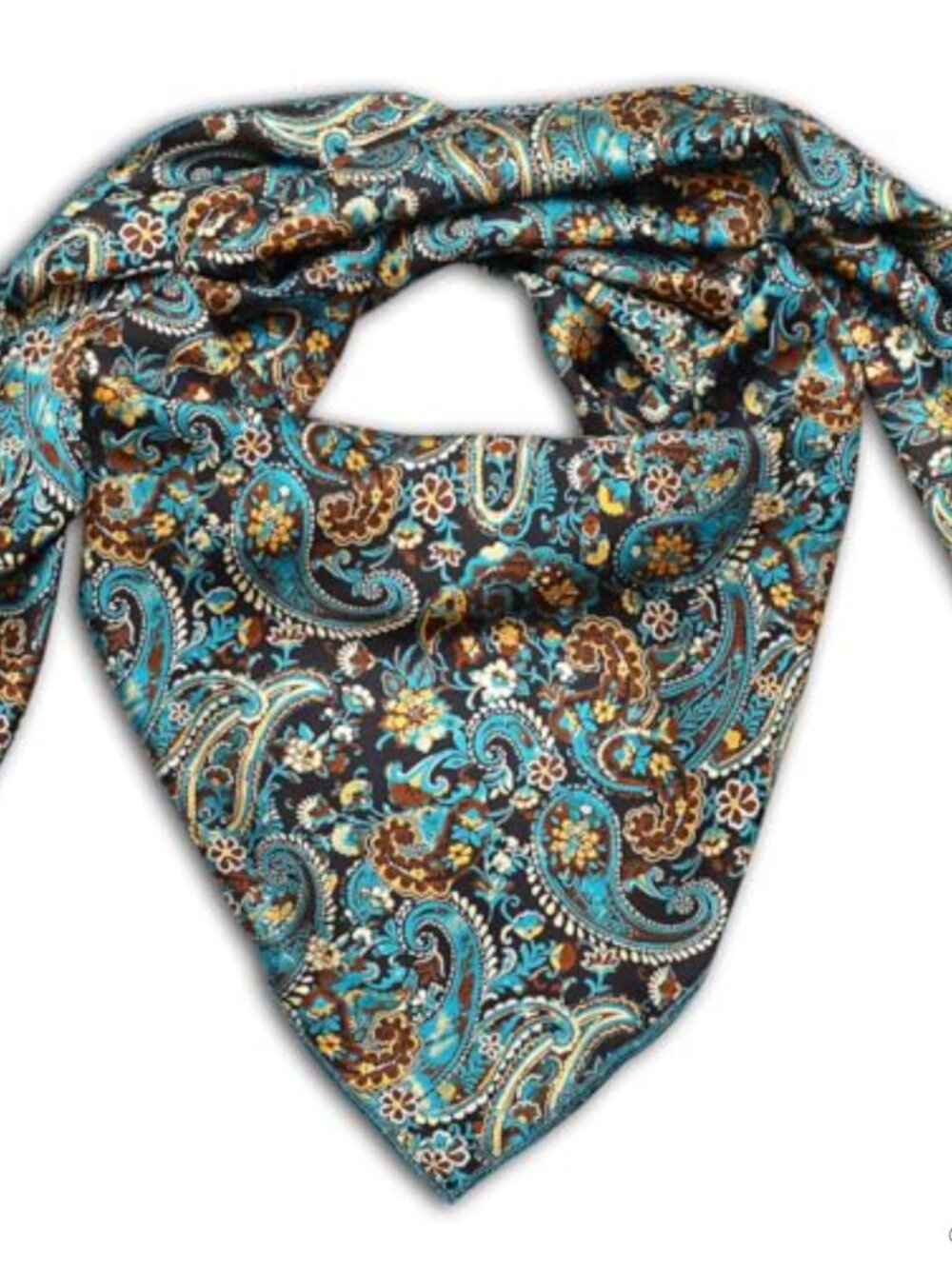 Silk Blend Paisley Wild Rag Scarf 36 Inch Western Cowboy Bandana